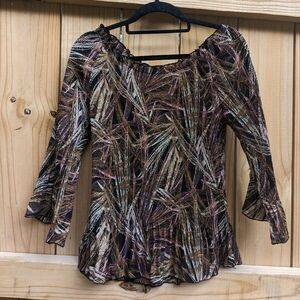 Y2K Long Sleeve Printed Blouse